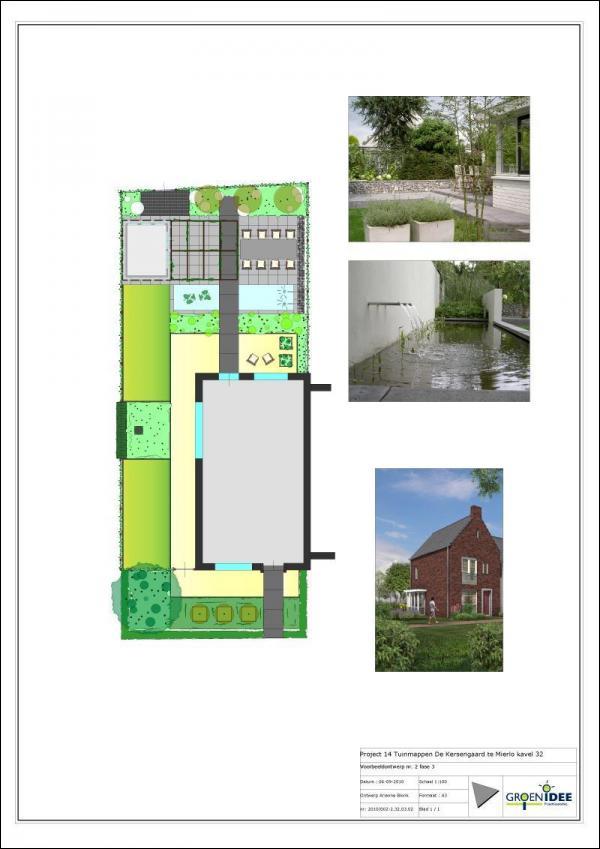Tuinvoorbeeld nr. 2 plan De Kersnegaard te Mierlo  - Moderne tuin met vijver